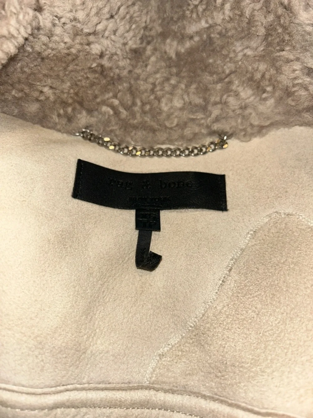 RAG & BONE sz XS Taupe and Cream Teddy Sherpa Jacket INCREDIBLE!!! - Picture 9 of 11